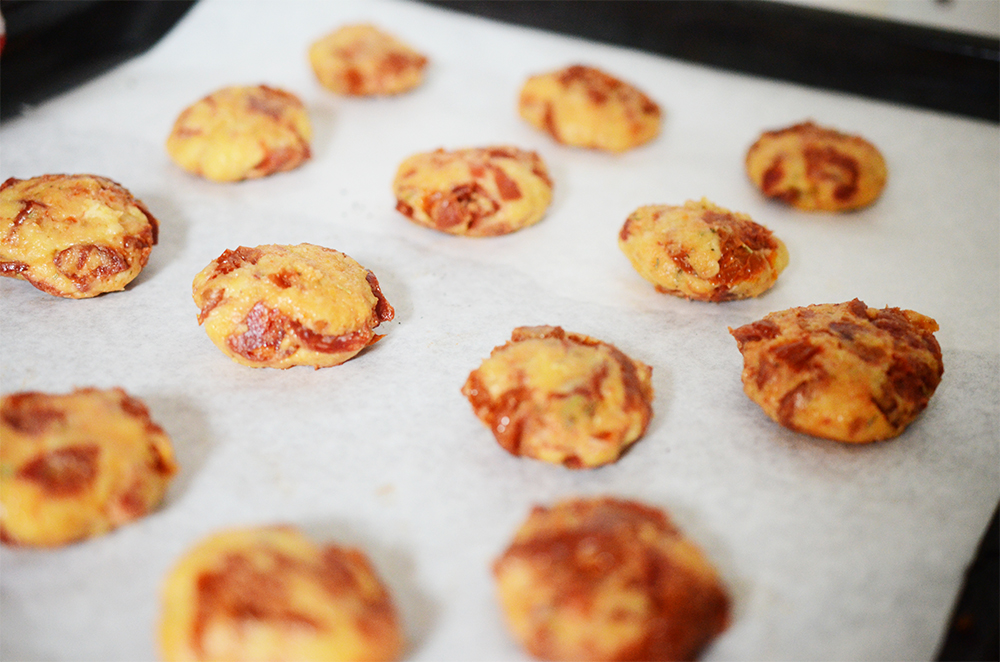 cookies salés tomates sechées et chorizo pour l'apéritif